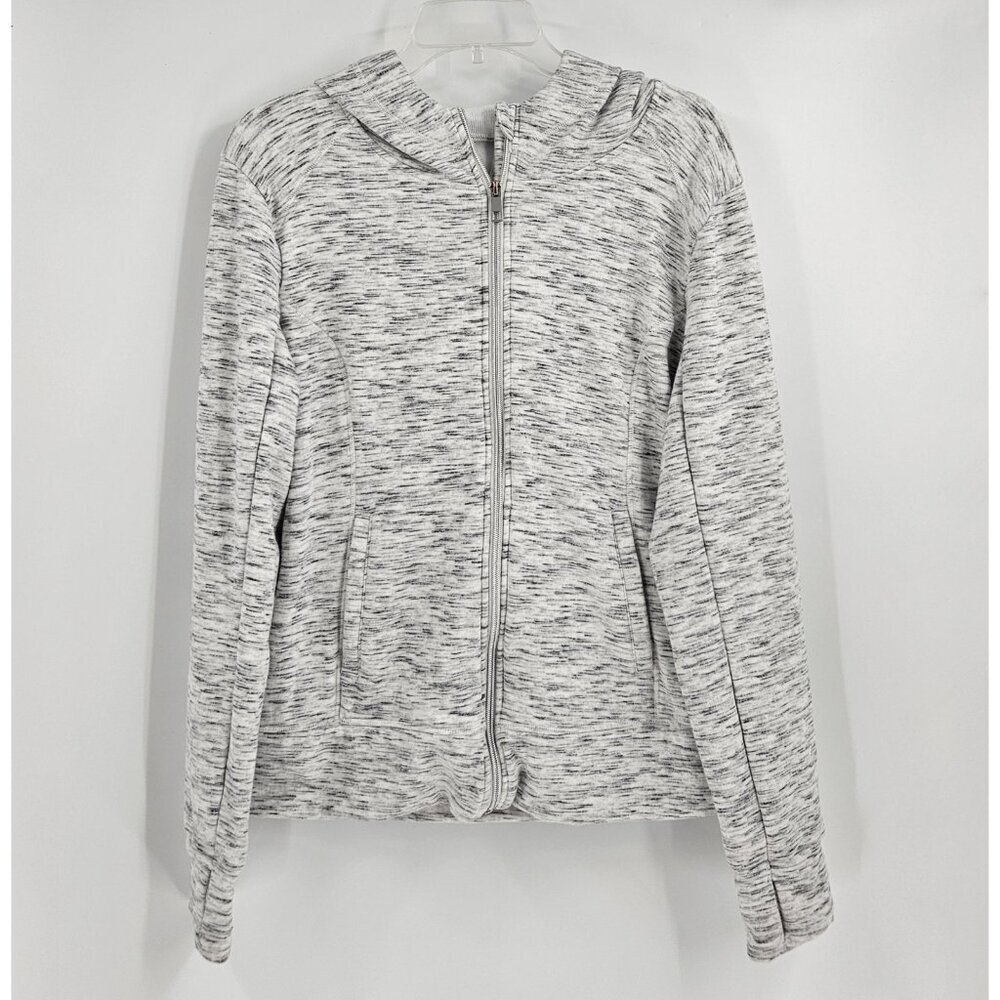 90 Degree by Reflex Gray Zip Up Jacket Athleisure Full Zip Hoodie Size Large